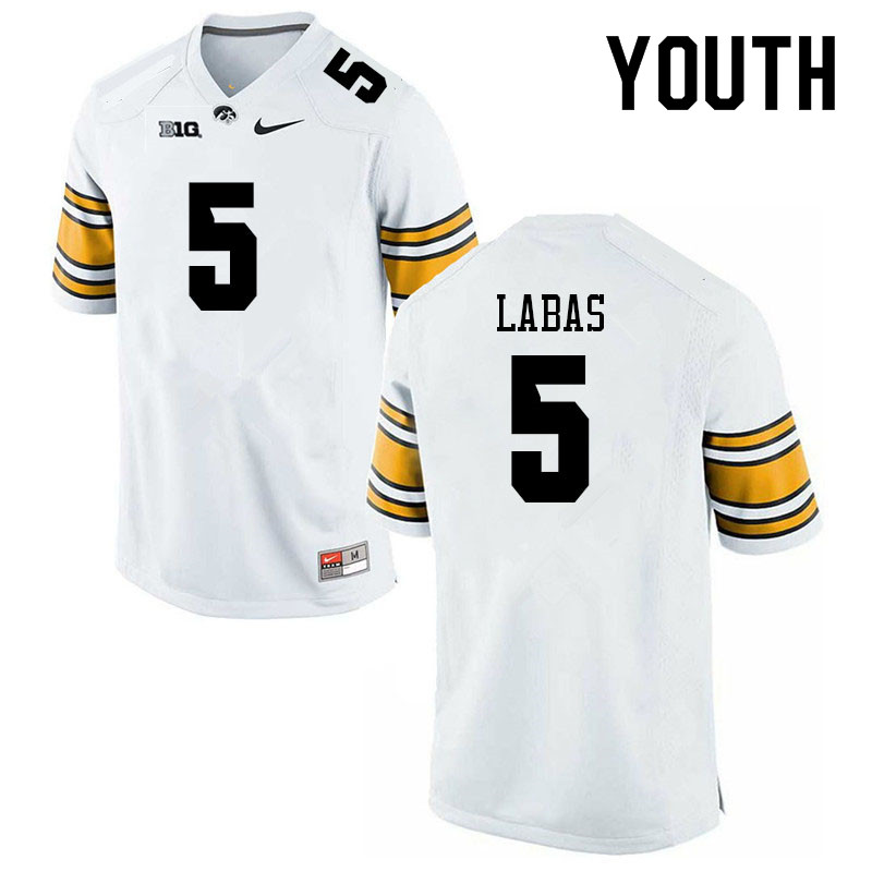 Youth #5 Joe Labas Iowa Hawkeyes College Football Jerseys Sale-White